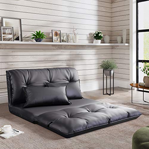 Folding Sofa Bed Convertible Chair for Apartments, Dormitories, Studios, Offices, Glossy Black