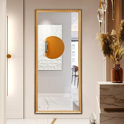LUCIE BOUTIQUES 71" x 32" Solid Wood Full-Length Mirror-Gold