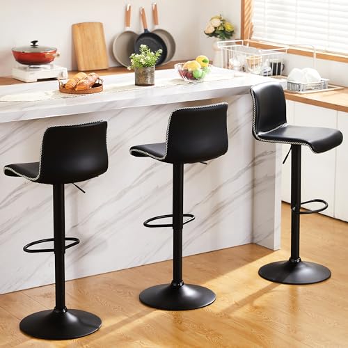 Adjustable Swivel Bar Stools Set of 3 for Kitchen Island