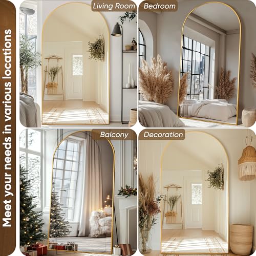 Antok Large Gold Tone Full Length Floor Mirror, 44"x82"