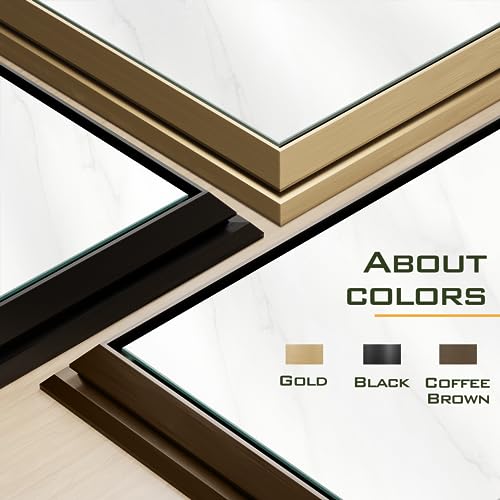 Bathroom Vanity Mirror, Aluminum Alloy Frame Wall Mounted Mirror for Bedroom, Dressing Room, Living Room, Hallway