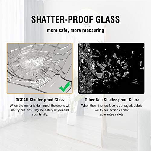 Arch-Top Freestanding Full-Length Mirror for Bedroom