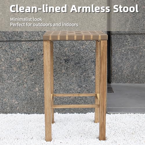 Imitation Wood Grain Bar Stools Set of 2