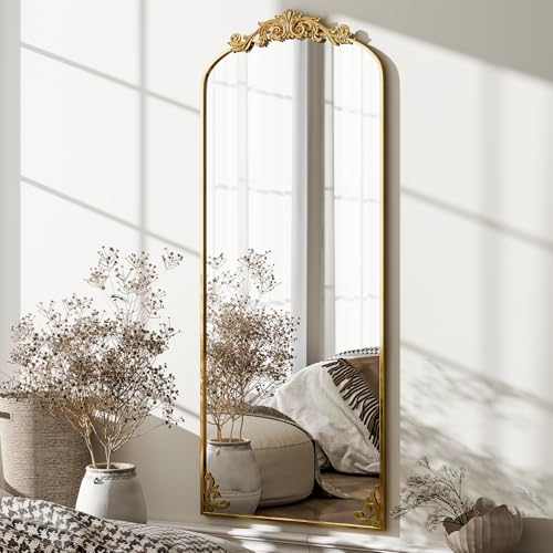 GLSLAND Baroque Metal Frame 64"x21" Full Length Mirror Bathroom/Living Room