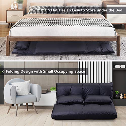 Folding Sofa Bed Convertible Chair for Apartments, Dormitories, Studios, Offices, Glossy Black