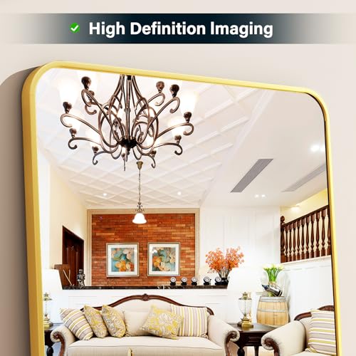 Gold Aluminum Rectangle Floor Mirror 23"x66"