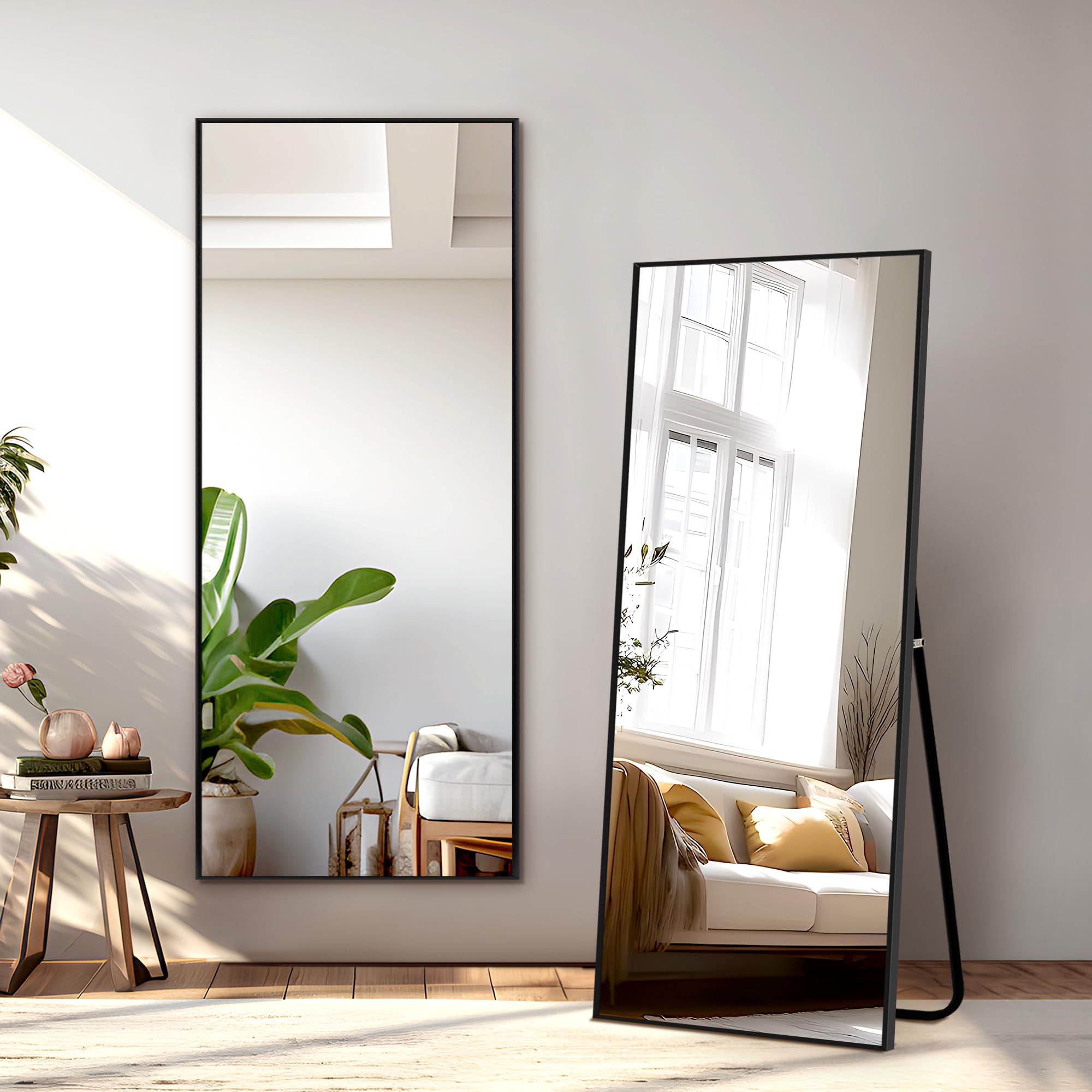 Floor Mirror with Stand for Bedroom, Living Room & Dressing Room