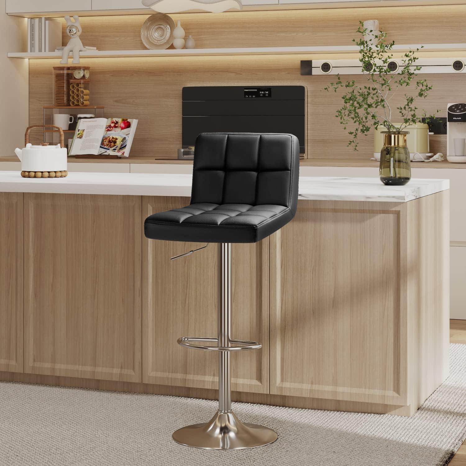 Furmax Bar Stools Set of 2 (Black)