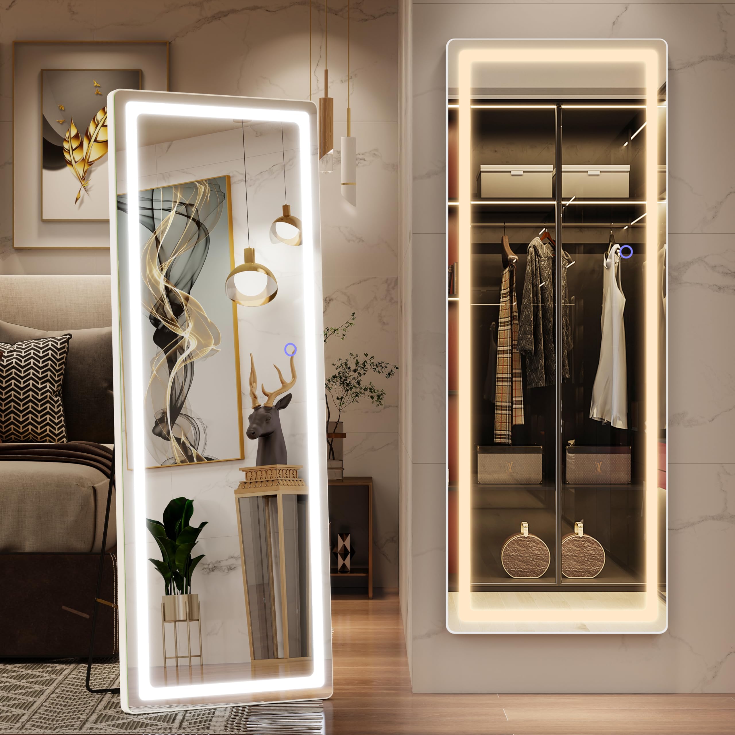 Lighted Full-Length Mirror for Bedroom